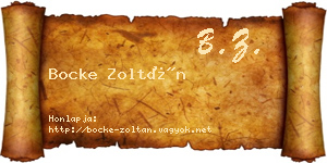 Bocke Zoltán névjegykártya